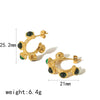 Wholesale Ladies Stainless Steel Cshaped Microinlay Geometric Earrings