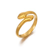 Wholesale Ladies Stainless Steel Doubleheaded Snake Zodiac Open Adjustable Electroplated Ring