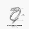 Wholesale Ladies Stainless Steel Doubleheaded Snake Zodiac Open Adjustable Electroplated Ring