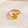 Wholesale Ladies Stainless Steel Doubleheaded Snake Zodiac Open Adjustable Electroplated Ring