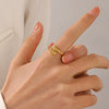 Wholesale Ladies Stainless Steel Doubleheaded Snake Zodiac Open Adjustable Electroplated Ring