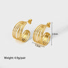 Wholesale Ladies Stainless Steel Earrings With Geometric Design And Electroplating Treatment French Retro Style