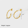 Wholesale Ladies Stainless Steel Earrings With Geometric Design And Electroplating Treatment French Retro Style