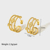 Wholesale Ladies Stainless Steel Earrings With Geometric Design And Electroplating Treatment French Retro Style
