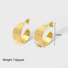 Wholesale Ladies Stainless Steel Earrings With Geometric Design And Electroplating Treatment French Retro Style