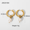Wholesale Ladies Stainless Steel Earrings With Pearl Geometric Pattern 18K Gold Electroplated Fashion And Personalized