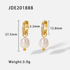 Wholesale Ladies Stainless Steel Earrings With Pearl Geometric Pattern 18K Gold Electroplated Fashion And Personalized