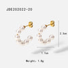 Wholesale Ladies Stainless Steel Earrings With Pearl Geometric Pattern 18K Gold Electroplated Fashion And Personalized