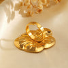 Wholesale Ladies Stainless Steel Electroplated Flower Ring