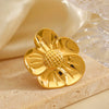 Wholesale Ladies Stainless Steel Electroplated Flower Ring
