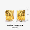 Wholesale Ladies Stainless Steel Exaggerated Retro Geometric Oval Heart Shape Electroplated Earrings