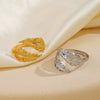 Wholesale Ladies Stainless Steel Feather Opening Adjustable Gold Plated Ring