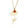 Wholesale Ladies Stainless Steel Flower Necklace Set With Diamonds And O Word Chain