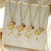 Wholesale Ladies Stainless Steel Flower Necklace Set With Diamonds And O Word Chain