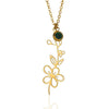 Wholesale Ladies Stainless Steel Flower Necklace Set With Diamonds And O Word Chain