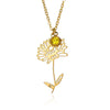 Wholesale Ladies Stainless Steel Flower Necklace Set With Diamonds And O Word Chain