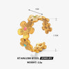 Wholesale Ladies Stainless Steel Flower Oil Dripping Electroplated Ring