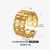 Wholesale Ladies Stainless Steel Geometric Doublelayer Chain Opening Adjustable Ring With Electroplating