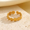 Wholesale Ladies Stainless Steel Geometric Flower Ring With Electroplating Simple Style