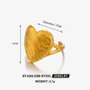 Wholesale Ladies Stainless Steel Geometric Heart Ring 18K Gold Plated