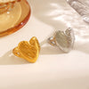 Wholesale Ladies Stainless Steel Geometric Heart Ring 18K Gold Plated