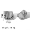 Wholesale Ladies Stainless Steel Geometric Irregular Pleated Electroplated Earrings