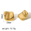Wholesale Ladies Stainless Steel Geometric Irregular Pleated Electroplated Earrings