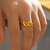 Wholesale Ladies Stainless Steel Geometric Irregular Shaped Hip Hop Ring With Electroplating