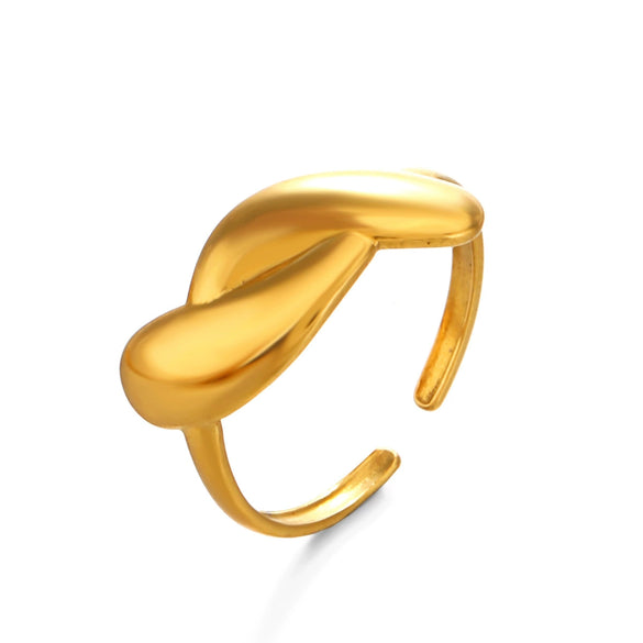 Wholesale Ladies Stainless Steel Geometric Irregular Shaped Hip Hop Ring With Electroplating
