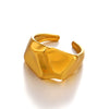 Wholesale Ladies Stainless Steel Geometric Irregular Shaped Ring With Bright Polished And Electroplating Treatment