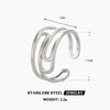 Wholesale Ladies Stainless Steel Geometric Line Electroplated Opening Adjustment Ring