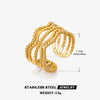 Wholesale Ladies Stainless Steel Geometric Line Opening Adjustment Ring With Electroplating Ins Style Joker Personality
