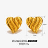 Wholesale Ladies Stainless Steel Geometric Love Wings Gold Plated Earrings