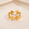 Wholesale Ladies Stainless Steel Geometric Open Adjustable Ring 18K Gold Plated