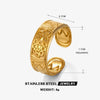 Wholesale Ladies Stainless Steel Geometric Open Ring With Electroplating Hip Hop Bohemian Style