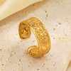 Wholesale Ladies Stainless Steel Geometric Open Ring With Electroplating Hip Hop Bohemian Style