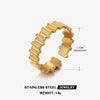 Wholesale Ladies Stainless Steel Geometric Open Wide Face 18K Gold Plated Ring