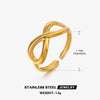 Wholesale Ladies Stainless Steel Geometric Open Wide Face 18K Gold Plated Ring