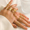 Wholesale Ladies Stainless Steel Geometric Open Wide Face 18K Gold Plated Ring