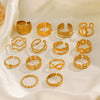 Wholesale Ladies Stainless Steel Geometric Open Wide Face 18K Gold Plated Ring