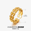 Wholesale Ladies Stainless Steel Geometric Open Wide Face 18K Gold Plated Ring