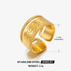 Wholesale Ladies Stainless Steel Geometric Open Wide Face 18K Gold Plated Ring
