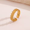 Wholesale Ladies Stainless Steel Geometric Opening Adjustable Ring 18K Gold Plated