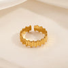 Wholesale Ladies Stainless Steel Geometric Opening Adjustable Ring 18K Gold Plated