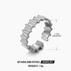 Wholesale Ladies Stainless Steel Geometric Opening Adjustable Ring 18K Gold Plated