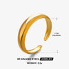 Wholesale Ladies Stainless Steel Geometric Opening Ring With Electroplating Treatment