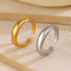 Wholesale Ladies Stainless Steel Geometric Opening Ring With Electroplating Treatment