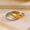 Wholesale Ladies Stainless Steel Geometric Opening Ring With Electroplating Treatment
