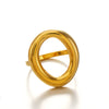 Wholesale Ladies Stainless Steel Geometric Oval 18K Goldplated Cut Out Ring