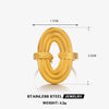 Wholesale Ladies Stainless Steel Geometric Oval Ring 18K Gold Plated